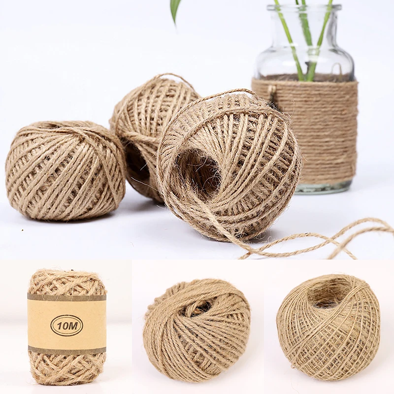 

10m/50m/100m Natural Jute Twine Burlap String Florists Woven Ropes Linen Rope Wrapping Cords Thread DIY Scrapbooking Craft Decor