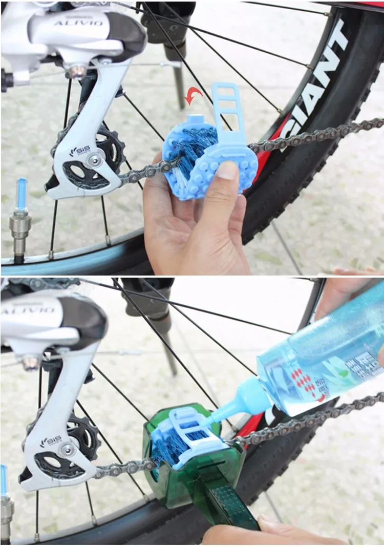 Discount Portable Professional CYLION Bicycle Chain Cleaner Cycling Tyre Flywheel Brush Cleaner Bicicleta Bike Scrubber Cleaning Machine 3