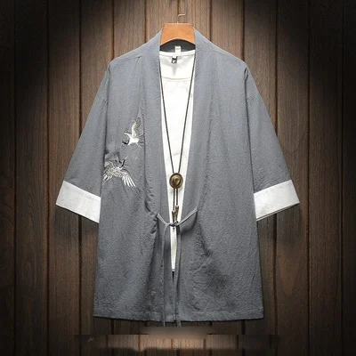 Кимоно Yukata Haori с японским драконом, кардиган, мужской костюм самурая, азиатская одежда, кимоно, куртка, Мужская рубашка Yukata Haori FF2174 - Цвет: 4