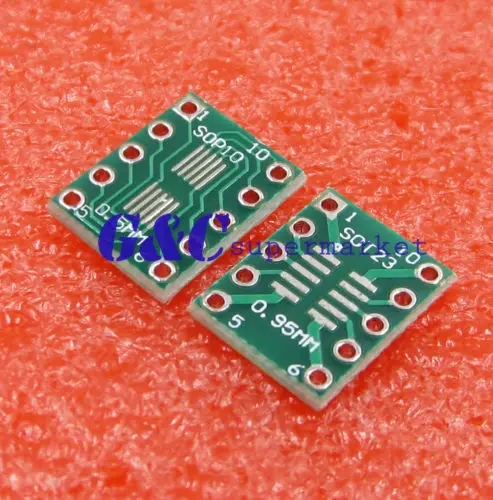 20 шт. IC SOT23 SSOP10 MSOP10 UMAX для DIP 0 5/0 95 мм адаптер PCB преобразователь платы | Электронные