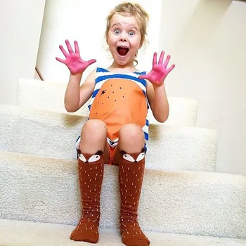 

High Quality Lovely 3D Fox Baby Sock Leg Warmers Kids Socks Boys Girls Socks Anti slip Cotton Fashion Animal Girl Knee High Sock