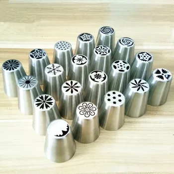

New 28 Styles Nozzle DIY Pastry Tips Russian Tulip Stainless Steel Icing Piping Tips the Biggest Size 4*4.5*2.4cm