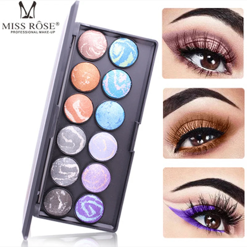 miss rose 12 colors eye shadow woman eyes beauty makeup charm eyeshadow palette set Decorative pattern Natural minerals 1set