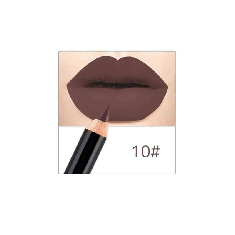 12 Colors Brand Lip Pencils Matte Lipliner Pencil Waterproof Makeup Long Lasting Lip Liner Pencil Set Beauty Makeup Cosmetic - Цвет: Белый