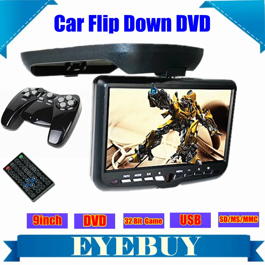 9inch LCD CAR Auto Roof Mount Flip Down Overhead automobile DVD Player Monitor screen TV USB