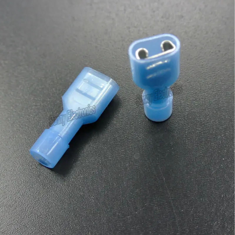 100 Blue 16-14 AWG Female Fully Insulated Quick Disconnector 