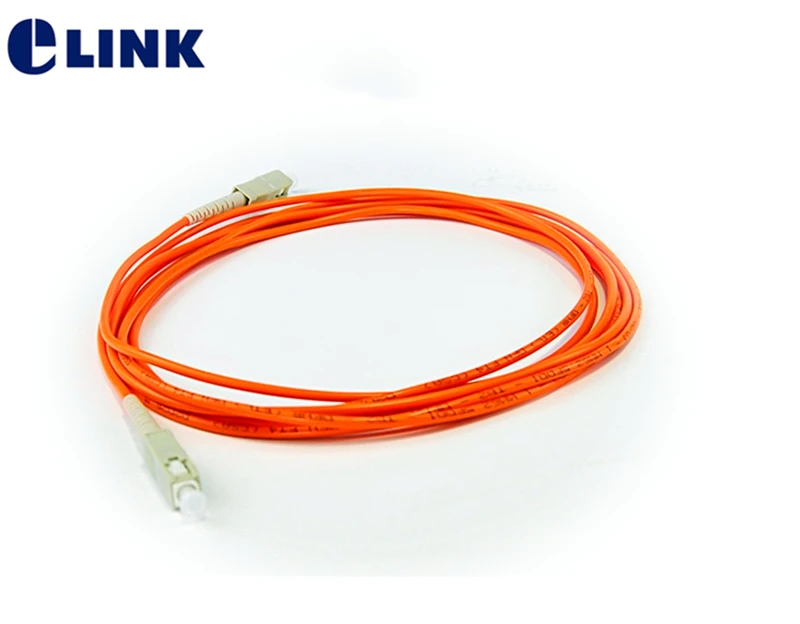 SC-SC 광섬유 패치 코드, 다중 모드 심플렉스 62.5, 125um 광섬유 점퍼, UPC 1, 2, 3, 5, 7, 10 Mtr, 무료 배송 ELINK 20 개, 3mm OM1