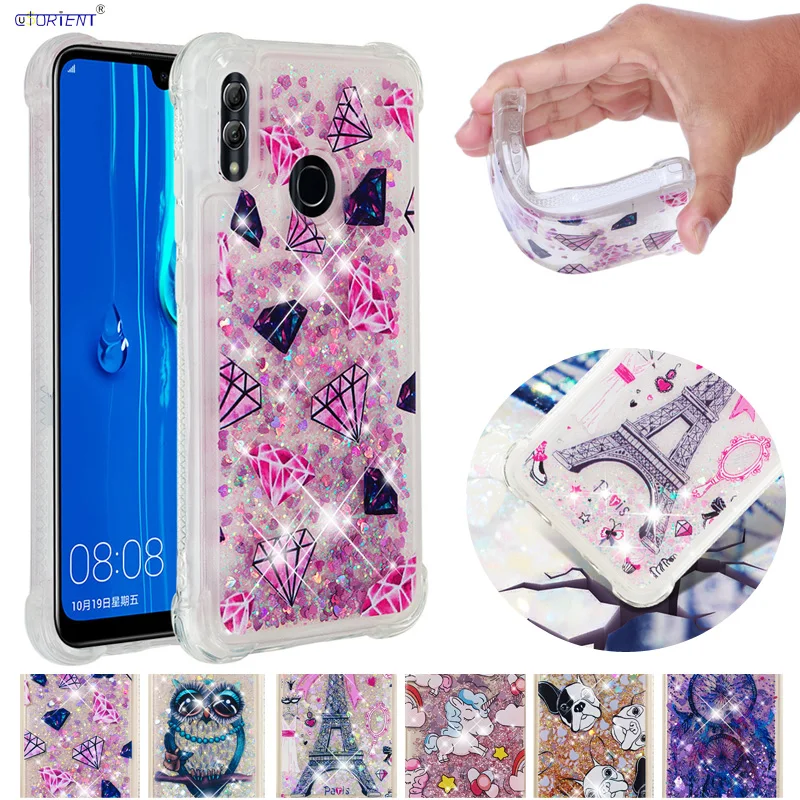 Huawei Honor 10 Lite Silicone Soft TPU Cover P Smart 2019 HRY-LX1 POT-LX1 POT-LX1RU Dynamic Liquid Quicksand Bumper Cases | Мобильные