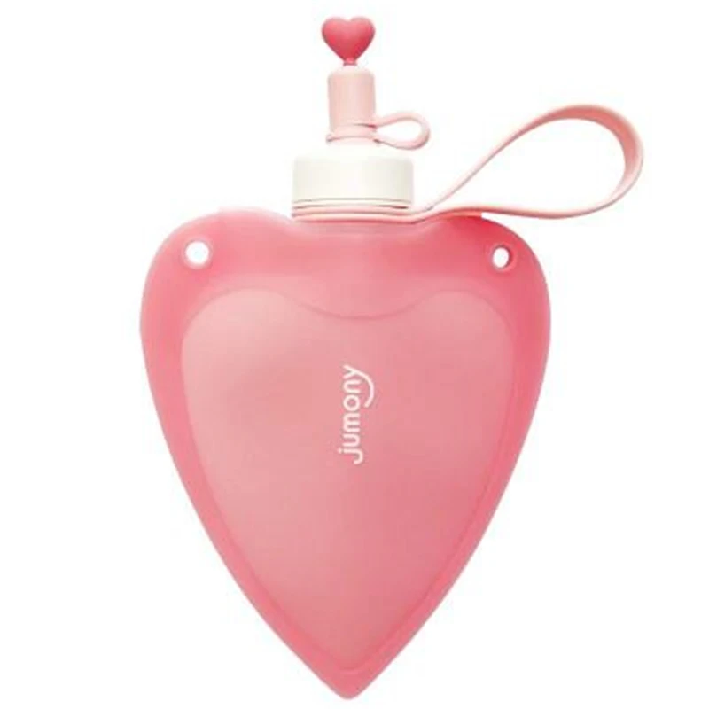 Силиконовая Детская сумка для воды Любовь Сердце поросенка Медведь Бутылка наружная Складная чашка креативная герметичная Портативная сумка для воды