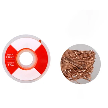 

1 Roll 1.5m Length Solder Wick Remover Desoldering Braid Solder Remover Sucker Flux Wick Cable Wire