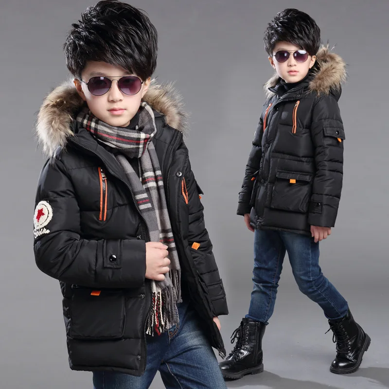 

Children Winter Jacket For Boy Clothes 2018 New Casual Hooded Thick Warm Cotton Boys Coat Teenage Kids Outerwear Overcoats