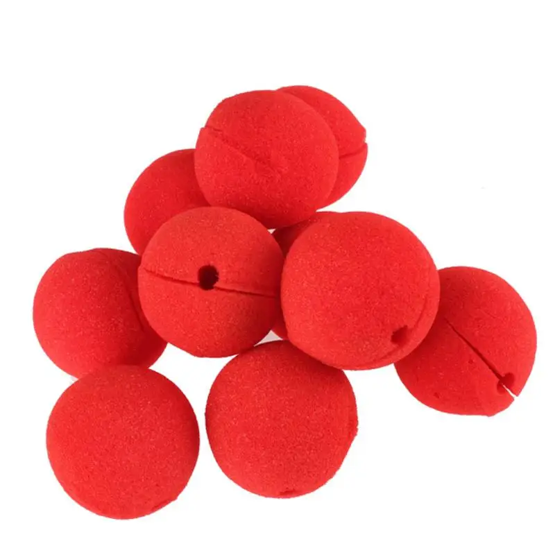 10Pcs Adorable Red Ball Sponge Clown Nose for Party Wedding Decoration Christmas Halloween Costume Magic Dress Accessories