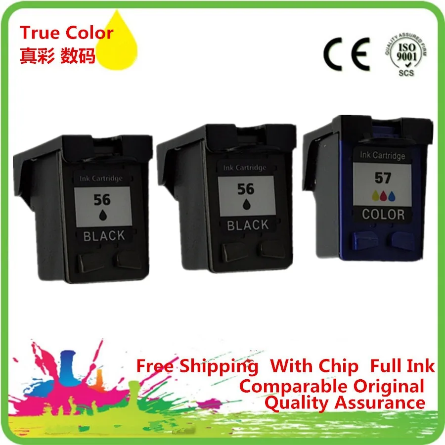 Картриджи чернильные C6656A C6657A восстановленные для 56 57 XL HP56 HP57 Photosmart PSC1219 PSC1315 PSC1317