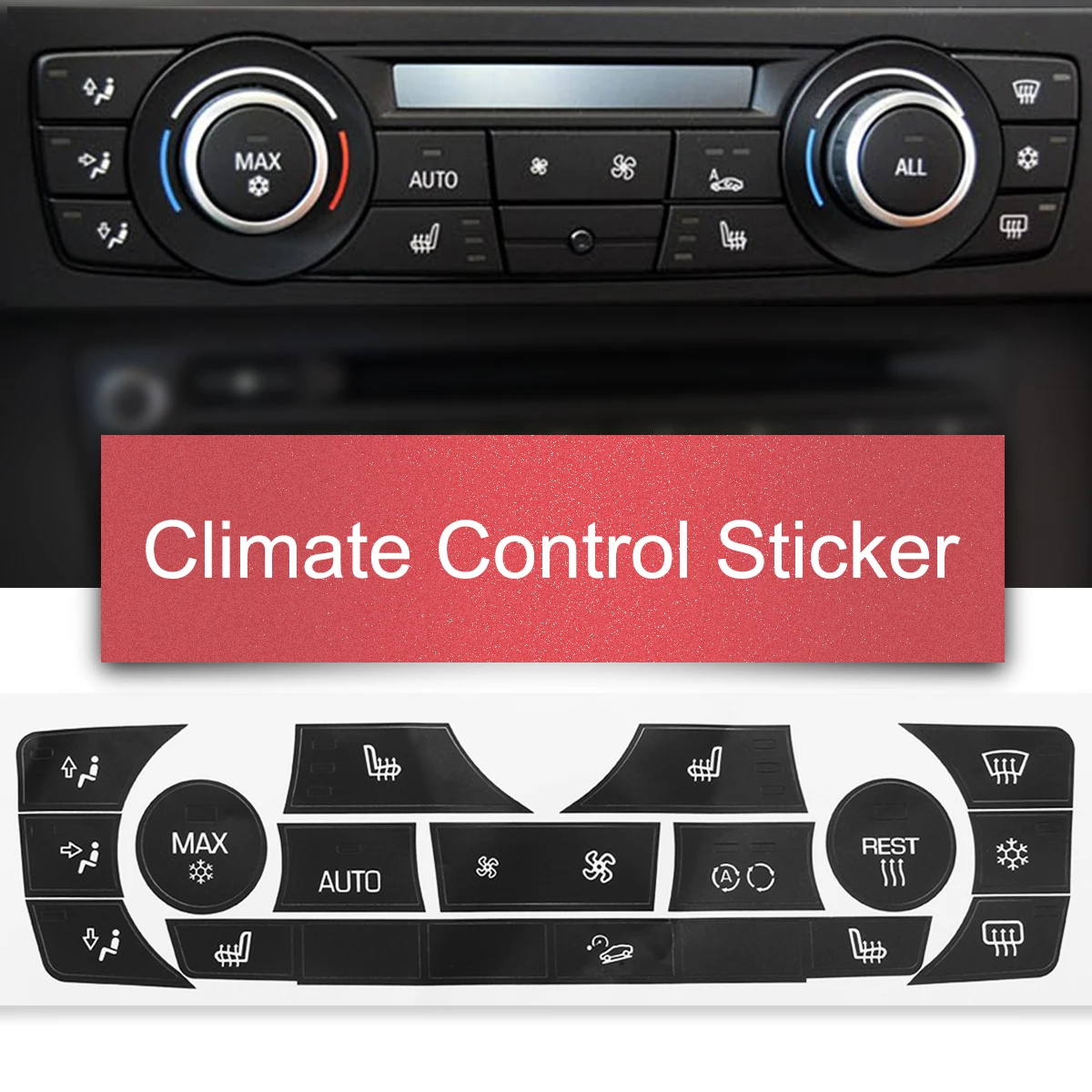 Buy 1pc Car Sticker AC Climate Control Button Sticker Panel Button Repair Decal