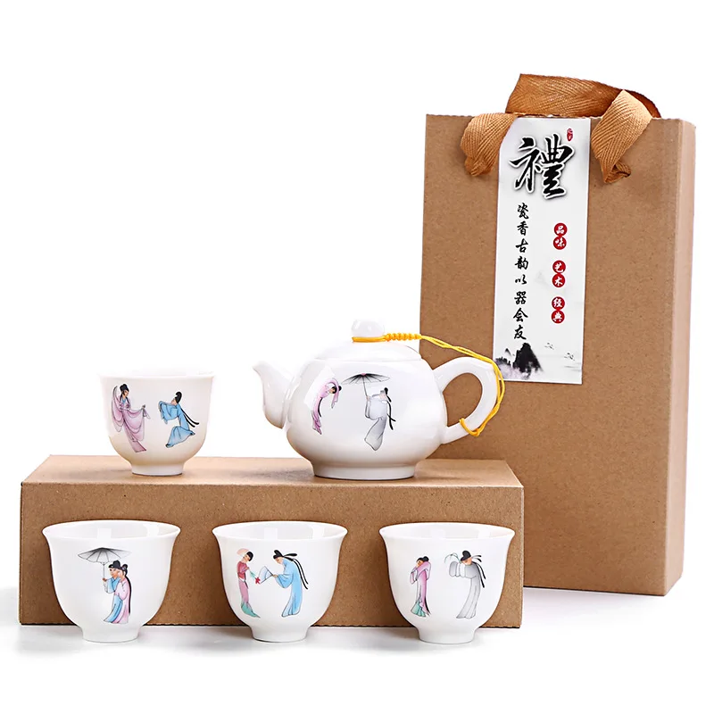 

Exquisite Hand Painted Ceramic Tea set,China tea set,Kung Fu Tea Cup,Travel Tea Pot Chinese Porcelain Teacup Set Drinkware