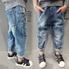 Boys Jeans 2019 Fashion Kids Trousers Spring Fall Children's Denim Leggings Child Blue Designed Clothes Autumn Pencil Pants 1