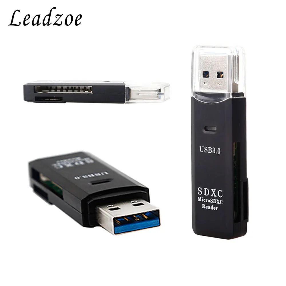 Картридер leadzoe USB 3,0 Портативный Micro SD/SDXC/TF Smart Card Reader адаптер для SD/TF micro SD pc ноутбук аксессуары