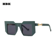 HBK Новые солнцезащитные очки с плоским верхом, очки оверсайз, Мужские квадратные солнцезащитные очки, женская мода, известный бренд, армейские черные очки Gafas de sol