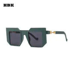 HBK Новый плоский Топ Защита от солнца очки оверсайз Мужские квадратные солнцезащитные для женщин для Мода известный бренд