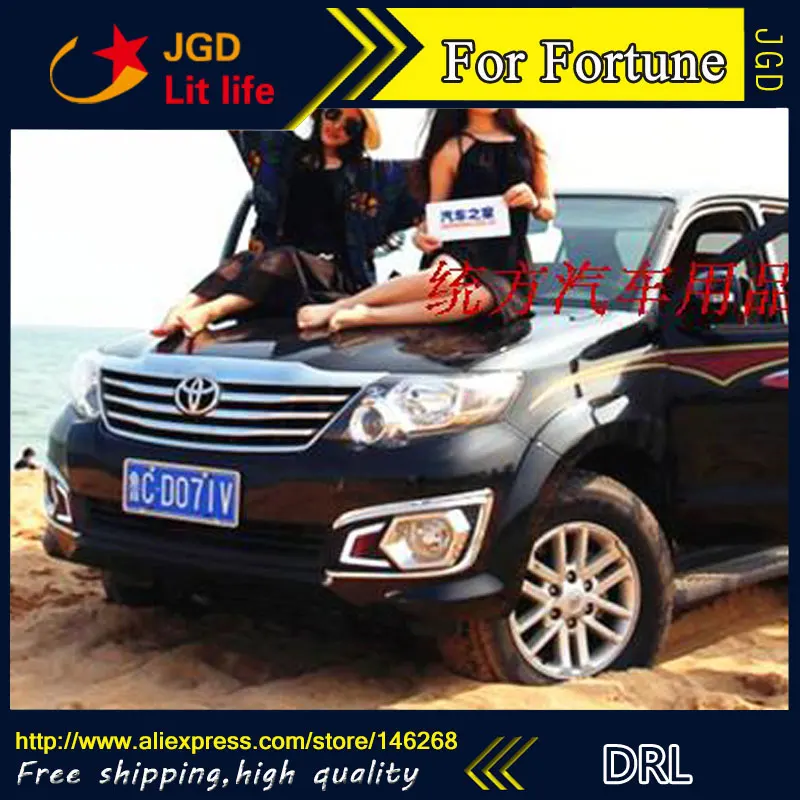 Free shipping ! 12V 6000k LED DRL Daytime running light for Toyota Fortune fog lamp frame Fog light Car styling