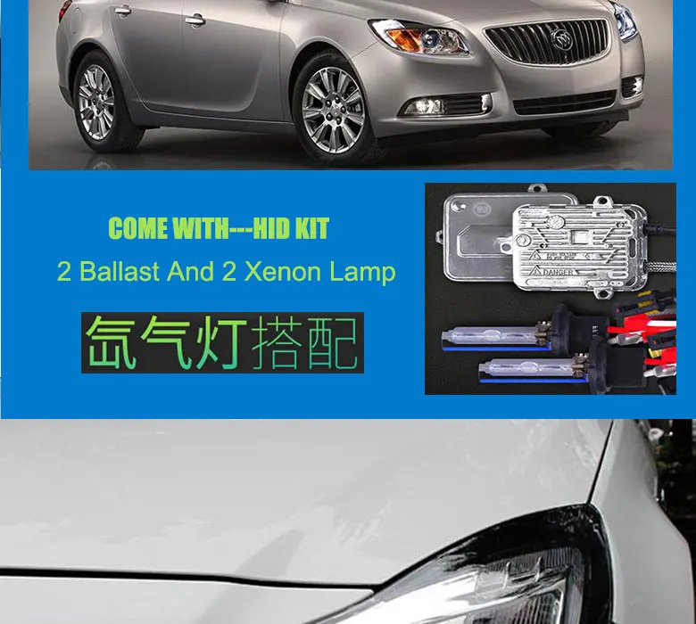 DY_L Автомобиль Стайлинг фара для Buick Regal 2009-2013 светодиодный фары DRL H7/D2H HID Xenon Биксеноновые линзы