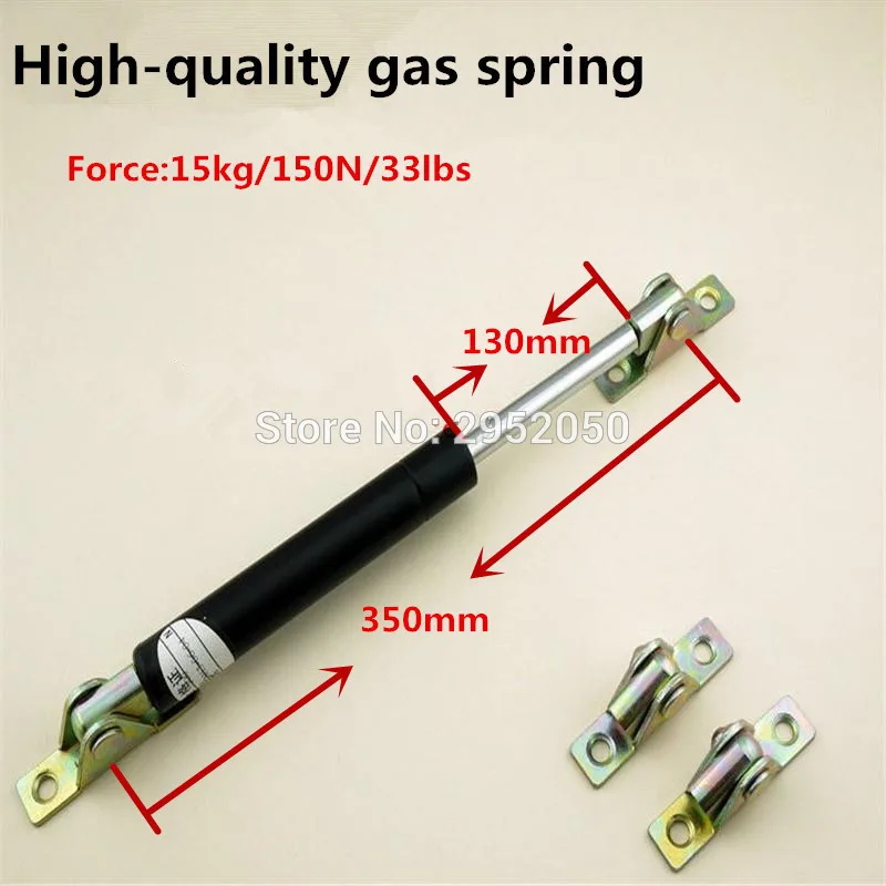  Free Shipping Silver Tone Black 15KG/150N Force Ball Studs Lift Strut Car Gas Spring 350*130mm