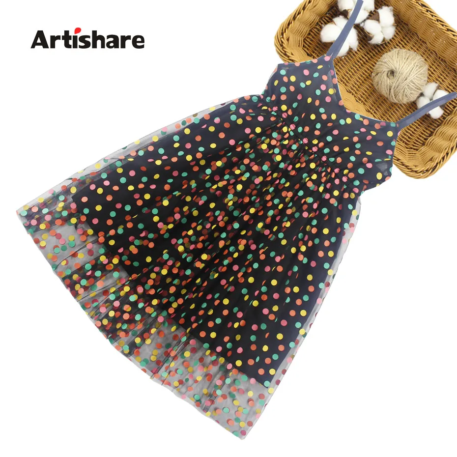 

Dresses For Girls Colorful Dot Pattern Summer Dress Kids Sleeveless Girls Party Dress Kids Big Girls Clothes 6 8 10 12 14 Year