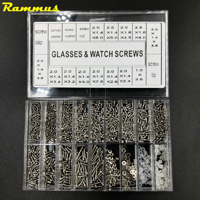 

1000pcs Stainless Steel Micro Glasses Sunglass Watch Spectacles Phone Tablet Screws Nuts Screwdriver Set Kits Repair Tool Useful