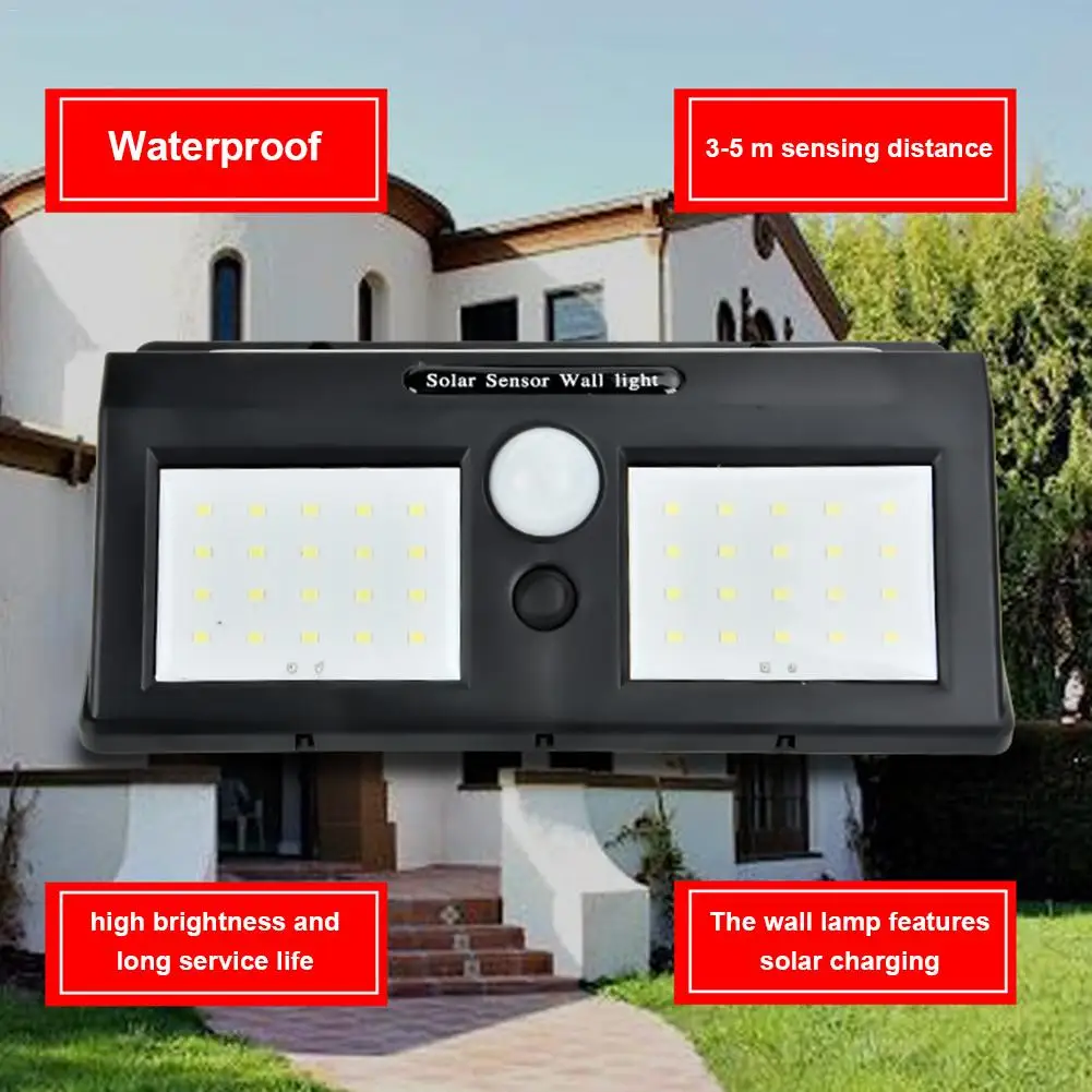 Outdoor Solar Wall Lamps 40 LED Super Bright Wireless Waterproof Light Body Sensor Light For Garden
