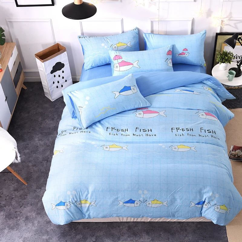 Blue Fish Bedding Set Single Twin 