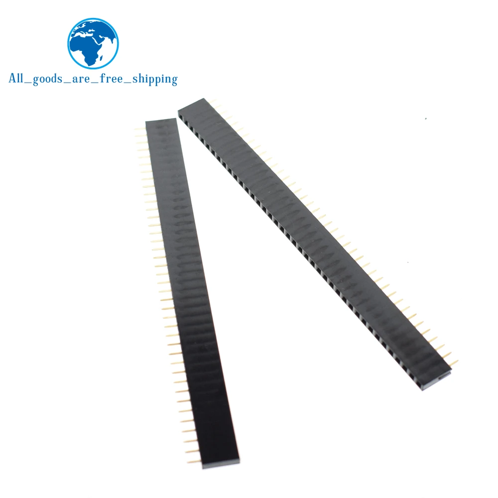 

10PCS 2.54mm 40 Pin Stright Female Single Row Pin Header Strip PCB Connector