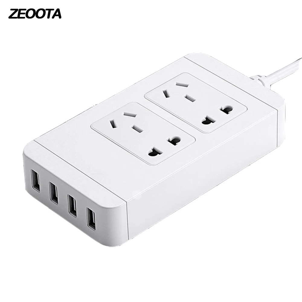 

Power Strip Surge Protector AU Outlet Socket with USB 4 Ports Fast Charging 2500W Travel Adapter 6.5ft Extension Cord for Home