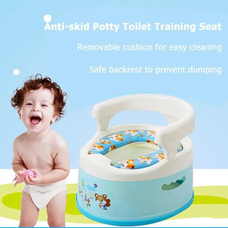 Дети противоскольжения горшок для туалета обучающий сиденья мягкие подушки Писсуар для младенцев съемный подлокотник безопасные