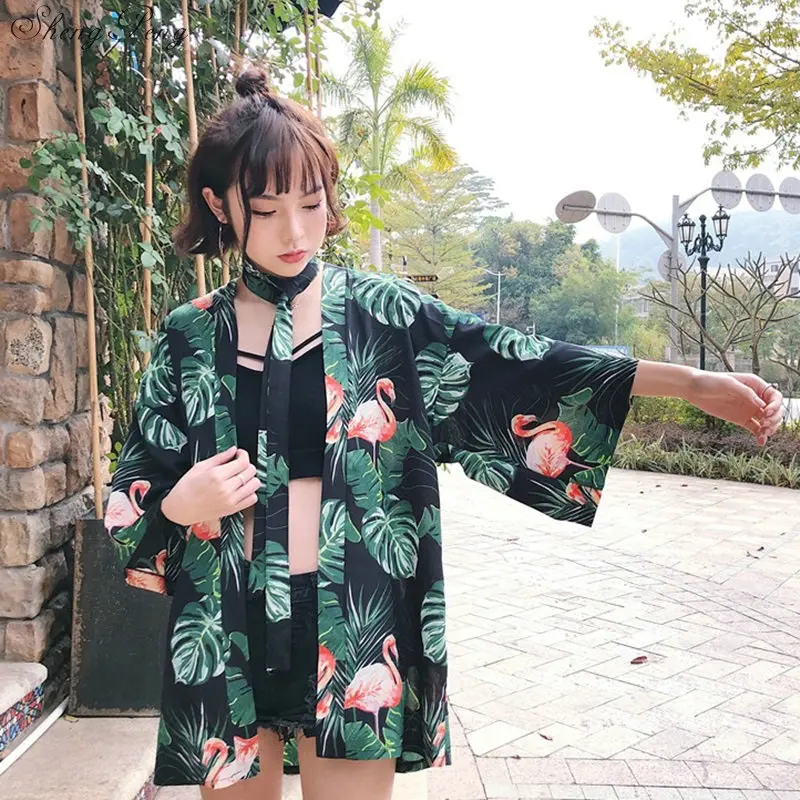 Японское кимоно рубашка кардиган пляжная мода традиционное японское кимоно юката женское японское традиционное кимоно Q134