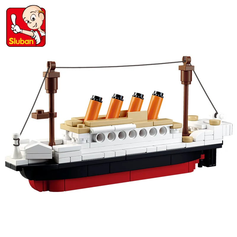 SLUBAN 194 шт строительные блоки игрушка RMS Титаник корабельная Лодка 3D модель