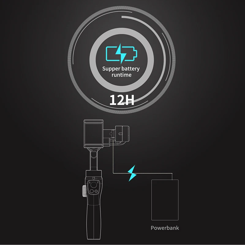  Funsnap Caputure 2 Smartphone 3 Axis Gimba Action Camera Gimbal for IOS Andriod Gopro 7 6 5 EKEN Yi