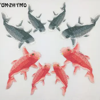 

Sewing on Fish Carp Embroidered Patches Appliques Handmade Patch Sticker for Garment Woman Bag Home Textiles DIY Craft