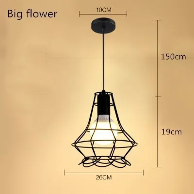Скандинавские подвесные светильники E27 держатель лампы металлические подвесные светильники плагин подвесные светильники новые выразительные декоративные огни дропшиппинг - Цвет корпуса: big flower