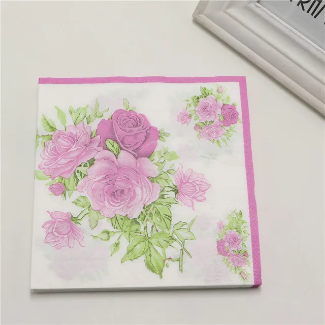 festive party tissue paper napkins rose printing flower decoration flower printer paper