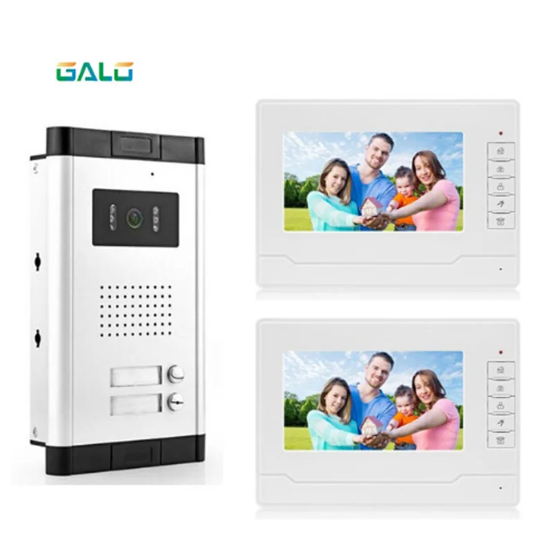 video intercom 7 inch memory video doorphone apartment building intercom system with 2 rooms video intercom 7 inch memory video doorphone apartment building intercom system with 2 rooms