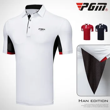 

2018 PGM golf Apparel men's Short sleeve t-shirts Summer Breathable Quick-drying Perspiration Cooling shirt for men Size M-XXL
