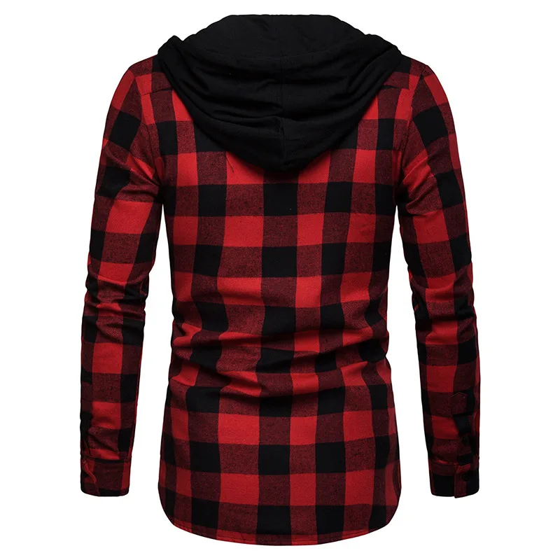 buffalo plaid double hoodie