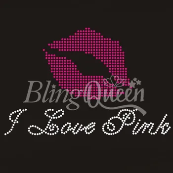 

BlingQueen 25PCS/LOT Bling Iron-On Rhinestone Transfer Kiss Design