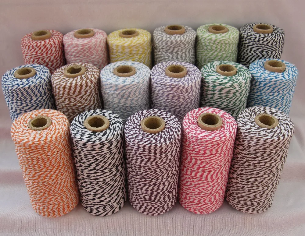 

11pcs/lot bakers twine,32 kinds color choose twisted Cotton rope, Baker twine cotton cords, cotton twine (110yards/spool)