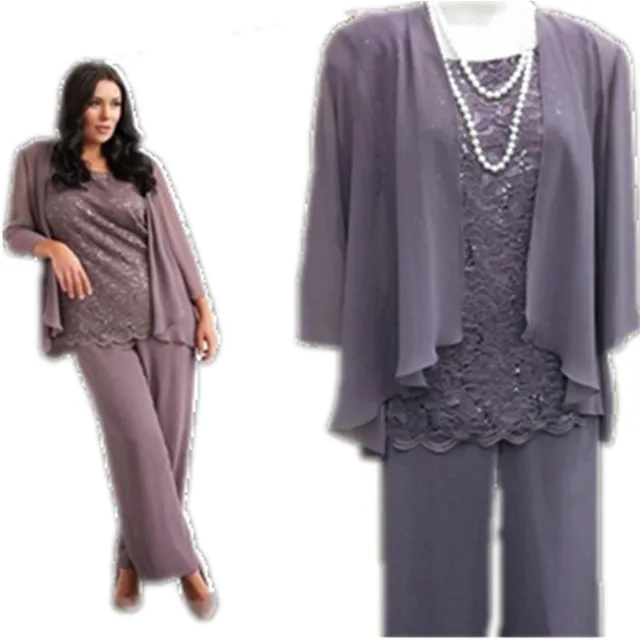 2016 Mother Of The Bride Pants Suit Lace Chiffon Trousers 2016 Mother Of The Bride Pants Suit Lace Chiffon Trousers Groom Lady Wedding
