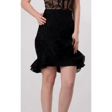Новое поступление, черные кружевные волнистые оборки, сексуальные женские Мини-женские юбки