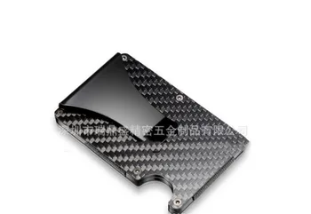 

DHL 100pcs Portable carbon fiber Credit Card Holder Anti Protect Blocking Rfid Wallet ID Cardholder Clip Travel Metal Case