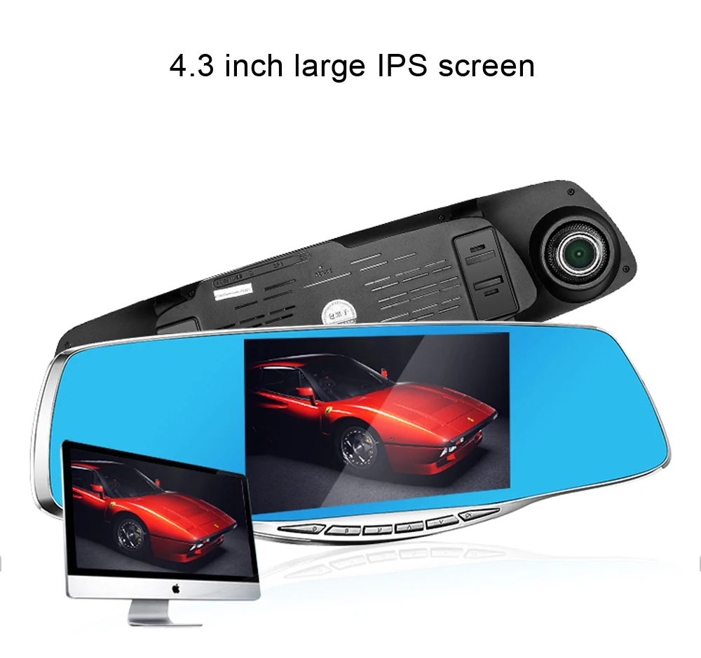 Автомобильный видеорегистратор ADDKEY, камера с зеркалом заднего вида, автомобильные видеорегистраторы с двумя объективами, видеорегистратор, регистратор, видеокамера Full HD 1080 P, две камеры