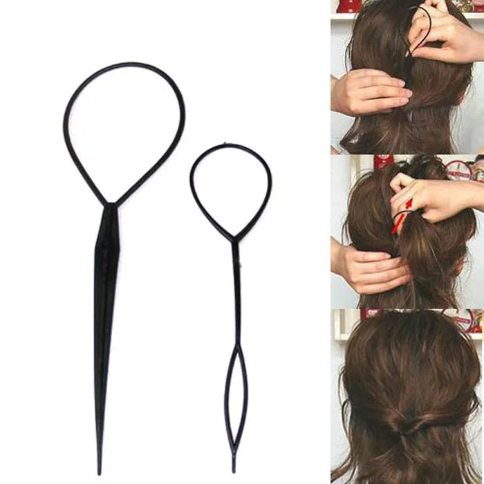 Plastic Hair Loop Styling Tools New Magic Topsy Tail Hair Braid Ponytail Styling Clip Bun Maker for Girls Hairstyles Braiders