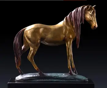 

37cm Pure copper Feng Shui gas definite horse leisure crafts home office decoration